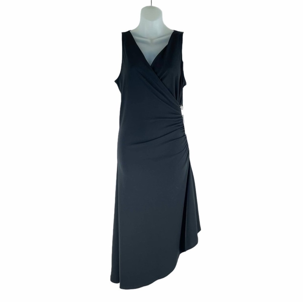 Michael Kors - Black sleeveless/asymmetrical dress w/ silver accent zipper S